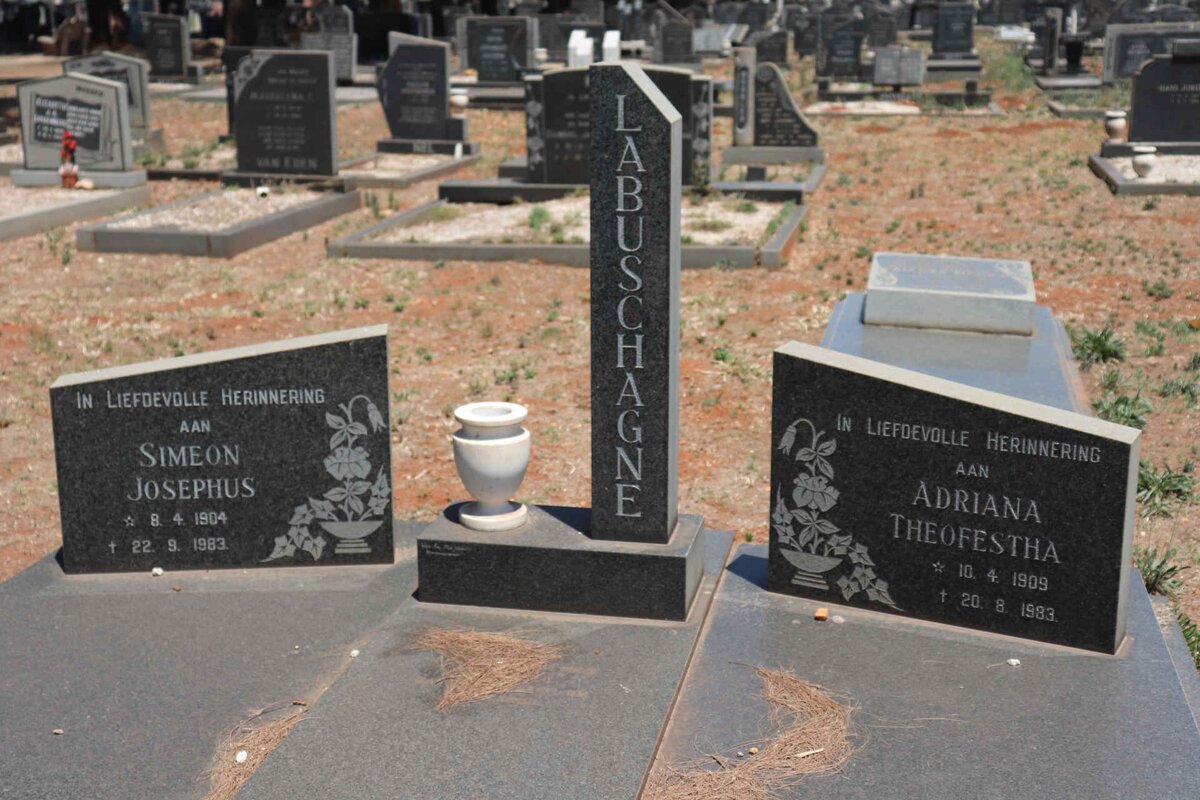 LABUSCHAGNE Simeon Josephus 1904-1983 & Adriana Theofestha 1909-1983