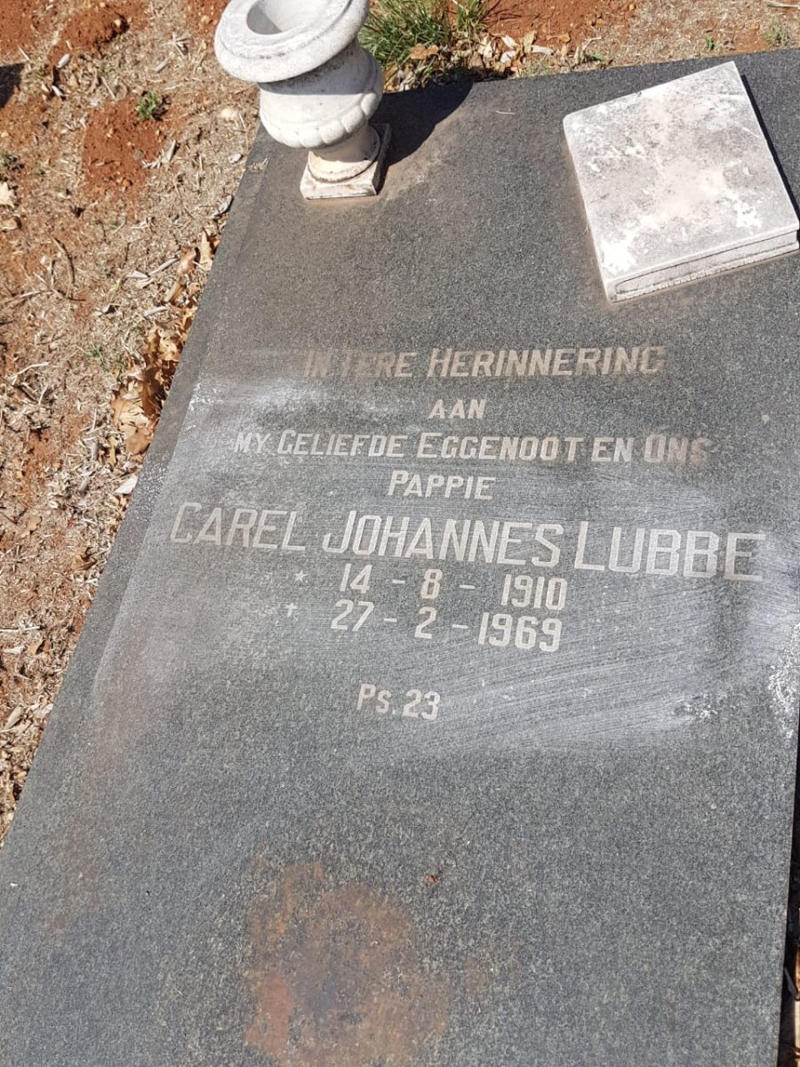 LUBBE Carel Johannes 1910-1969