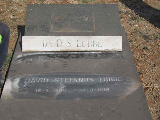 LUBBE David Stefanus 18?9-1976