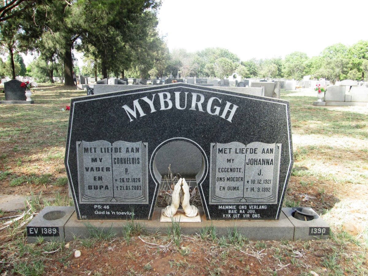 MYBURGH Corneluis P. 1926-2002 &amp; Johanna J. 1921-1992