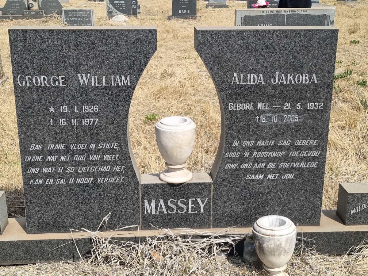 MASSEY George William 1926-1977 &amp; Alida Jakoba NEL 1932-2005