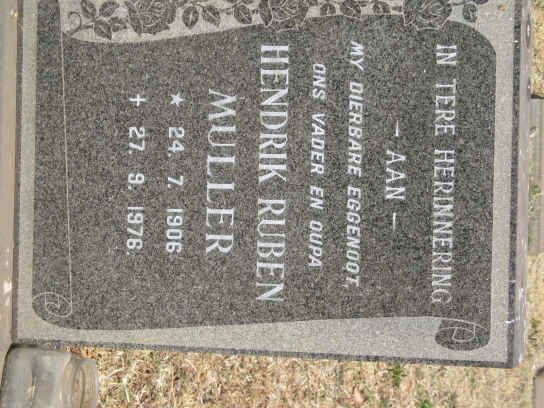 MULLER Hendrik Ruben 1906-1976