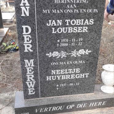 MERWE Jan Tobias Loubser, van der 1931-2000 &amp; Neeltje Huybreght 1937-