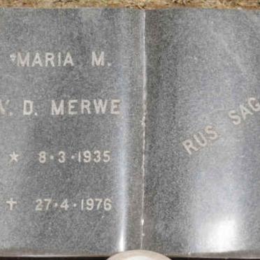 MERWE Maria M., v.d. 1935-1976