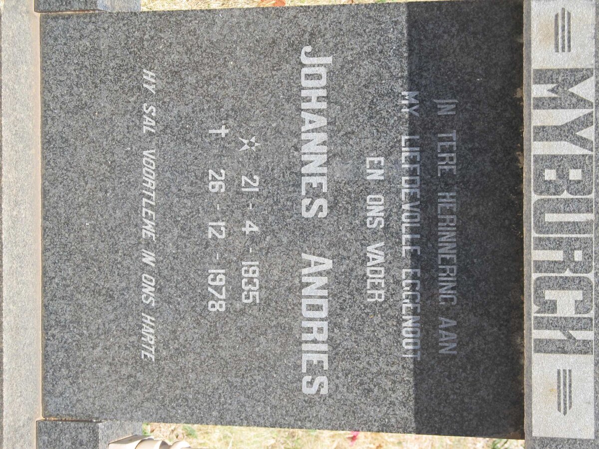 MYBURGH Johannes Andries 1935-1978