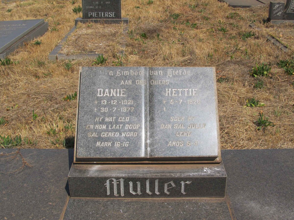 MULLER Danie 1921-1977 &amp; Hettie 1926-