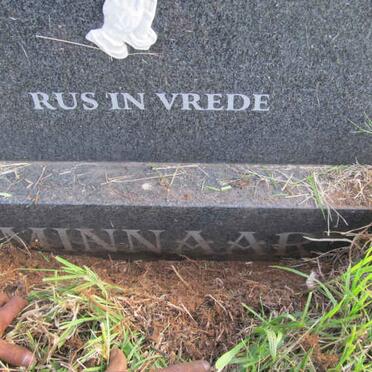 MINNAAR Jacob Jacobus 1944-2006 &amp; Johanna Francina 1951-