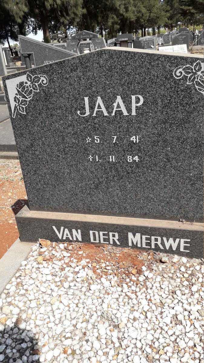 MERWE Jaap, van der 1941-1981