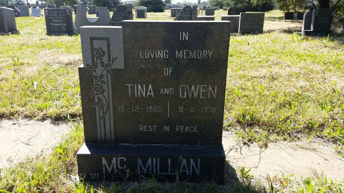 McMILLAN Owen -1978 &amp; Tina -1985