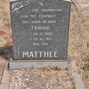 MATTHEE Frikkie 1893-1977