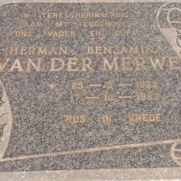 MERWE Herman Benjamin, van der 1923-1983