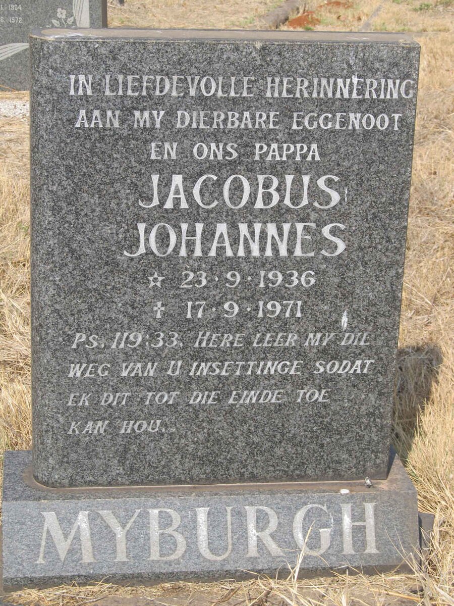 MYBURGH Jacobus Johannes 1936-1971