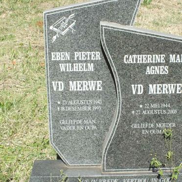 MERWE Eben Pieter Wilhelm, v.d. 1943-1993 &amp; Catherine Mary Agnes 1944-2005
