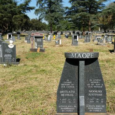 MAOPE Motlatsi Bethuel 1953-2014 &amp; Mookho Justinah 1957-2010