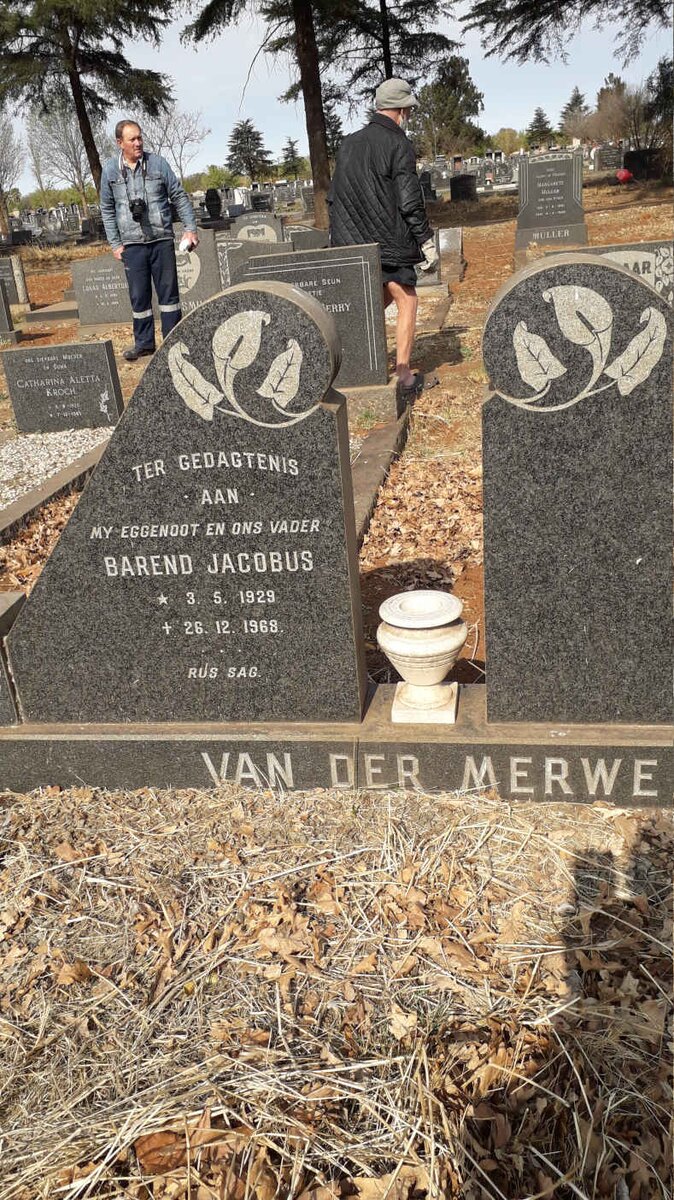 MERWE Barend Jacobus, van der 1929-1968