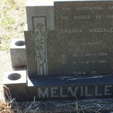 MELVILLE Johanna Magdalena nee CLAASEN 1904-1983