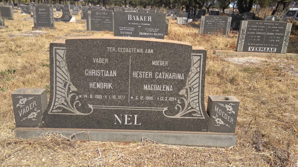 NEL Christiaan Hendrik 1905-1977 &amp; Hester Catharina Magdalena 1906-1994