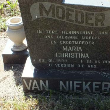 NIEKERK Maria Christina, van 1898-1984