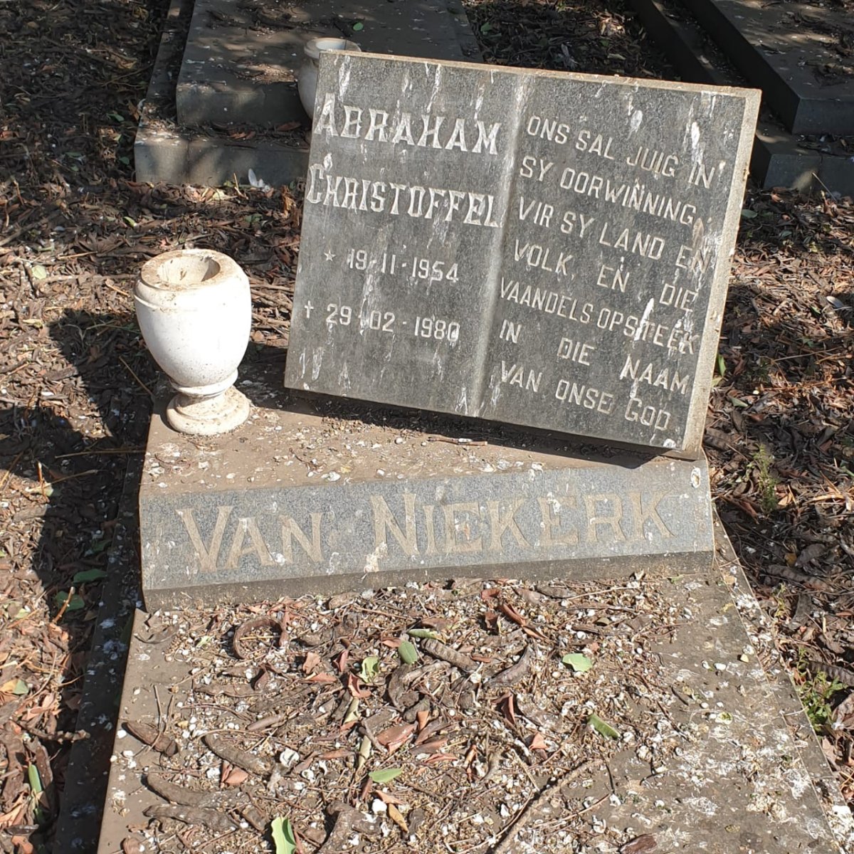 NIEKERK Abraham Christoffel, van 1954-1980