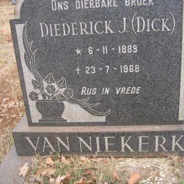 NIEKERK Diederick J,. van 1889-1968
