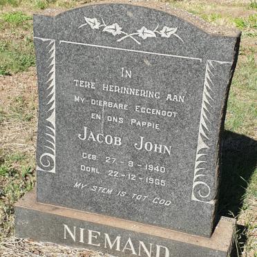 NIEMAND Jacob John 1940-1965