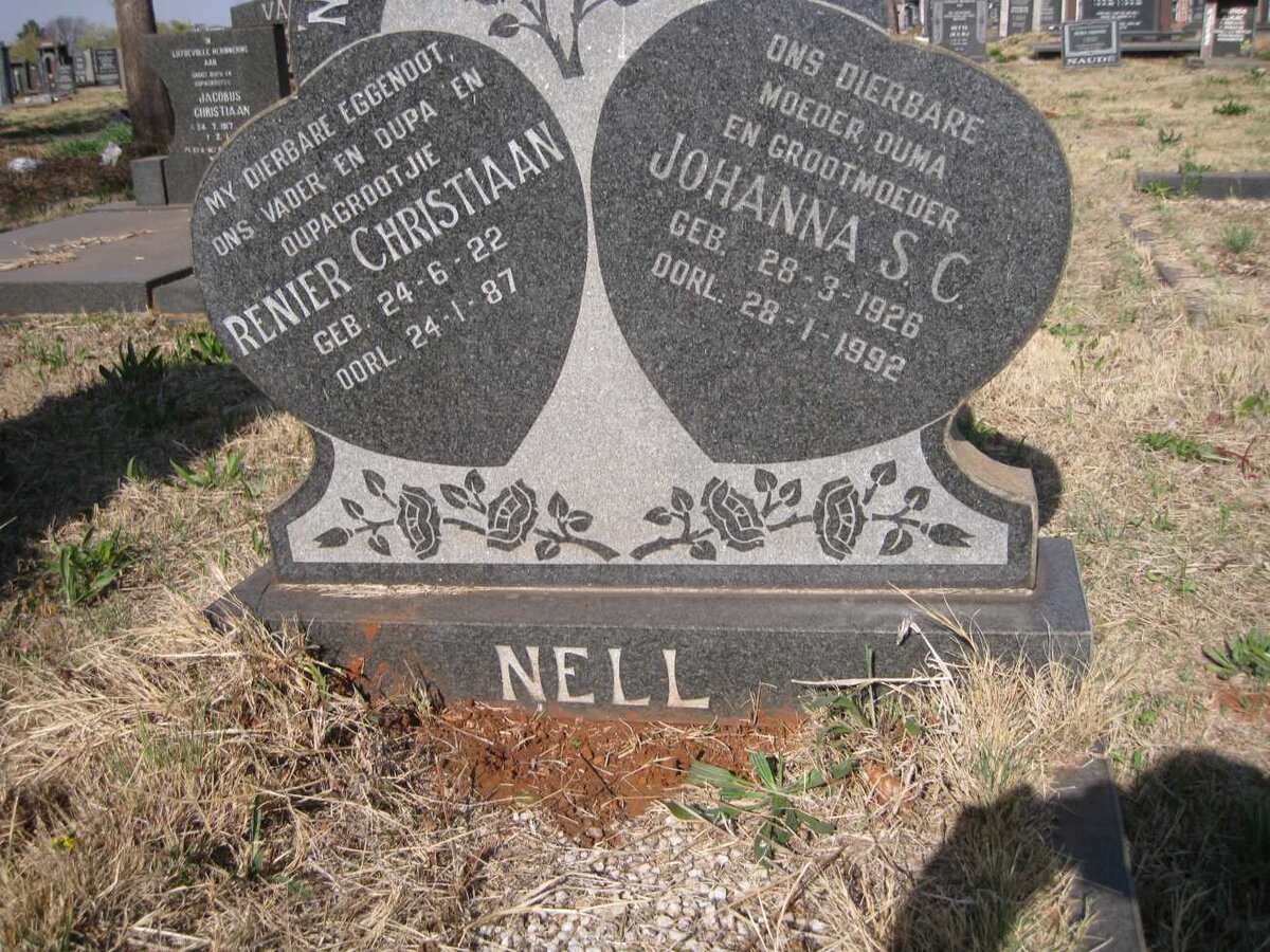 NEL Renier Christiaan 1922-1987 & Johanna S.C. 1926-1992