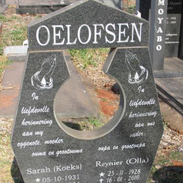 OELOFSEN Reynier 1928-2010 & Sarah 1931-2004