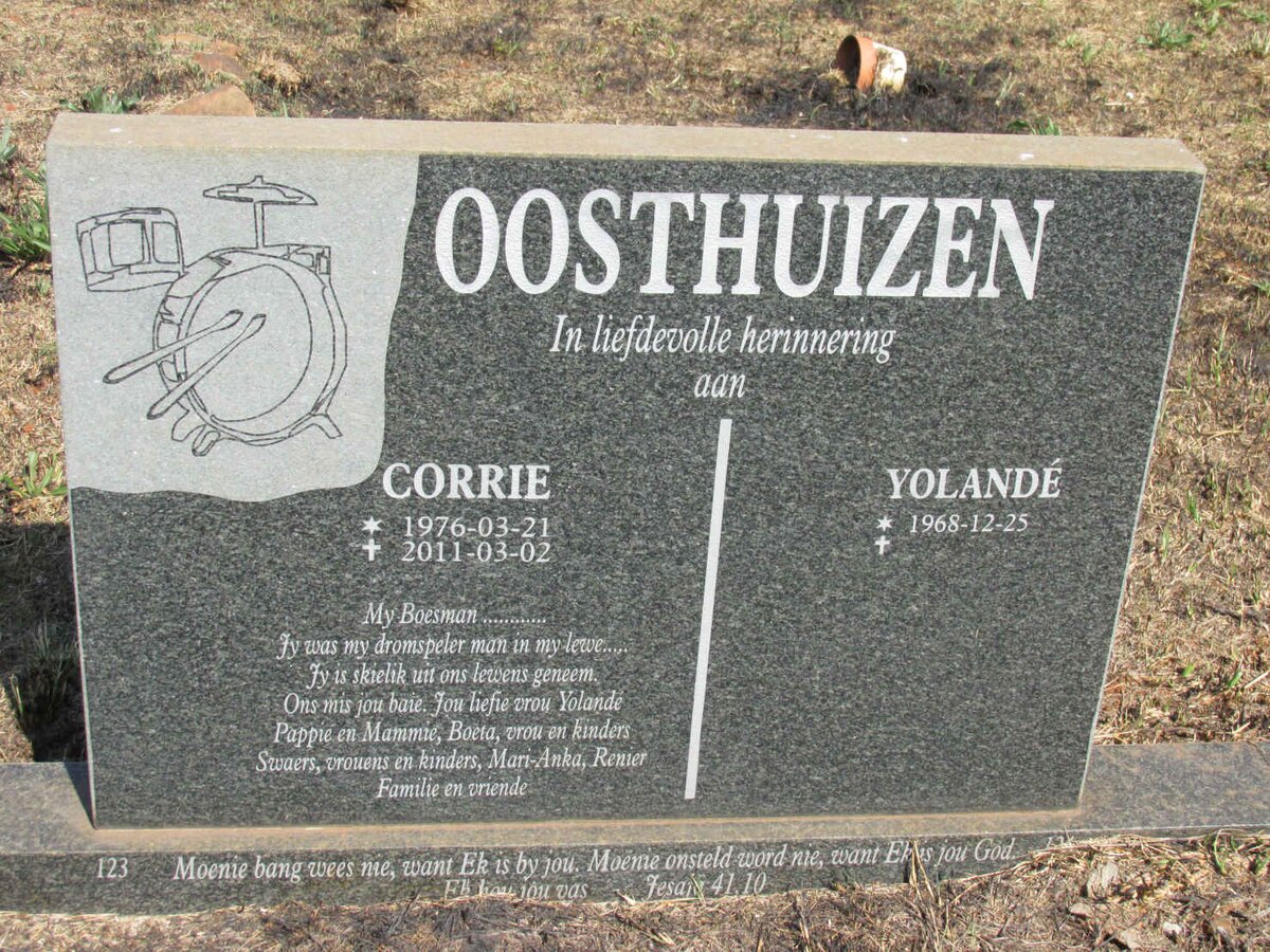 OOSTHUIZEN Corrie 1976-2011 & Yolande 1968- 