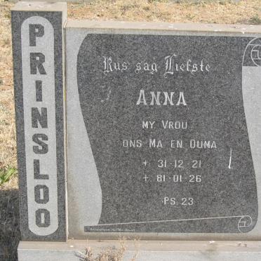 PRINSLOO Anna 1931-1981