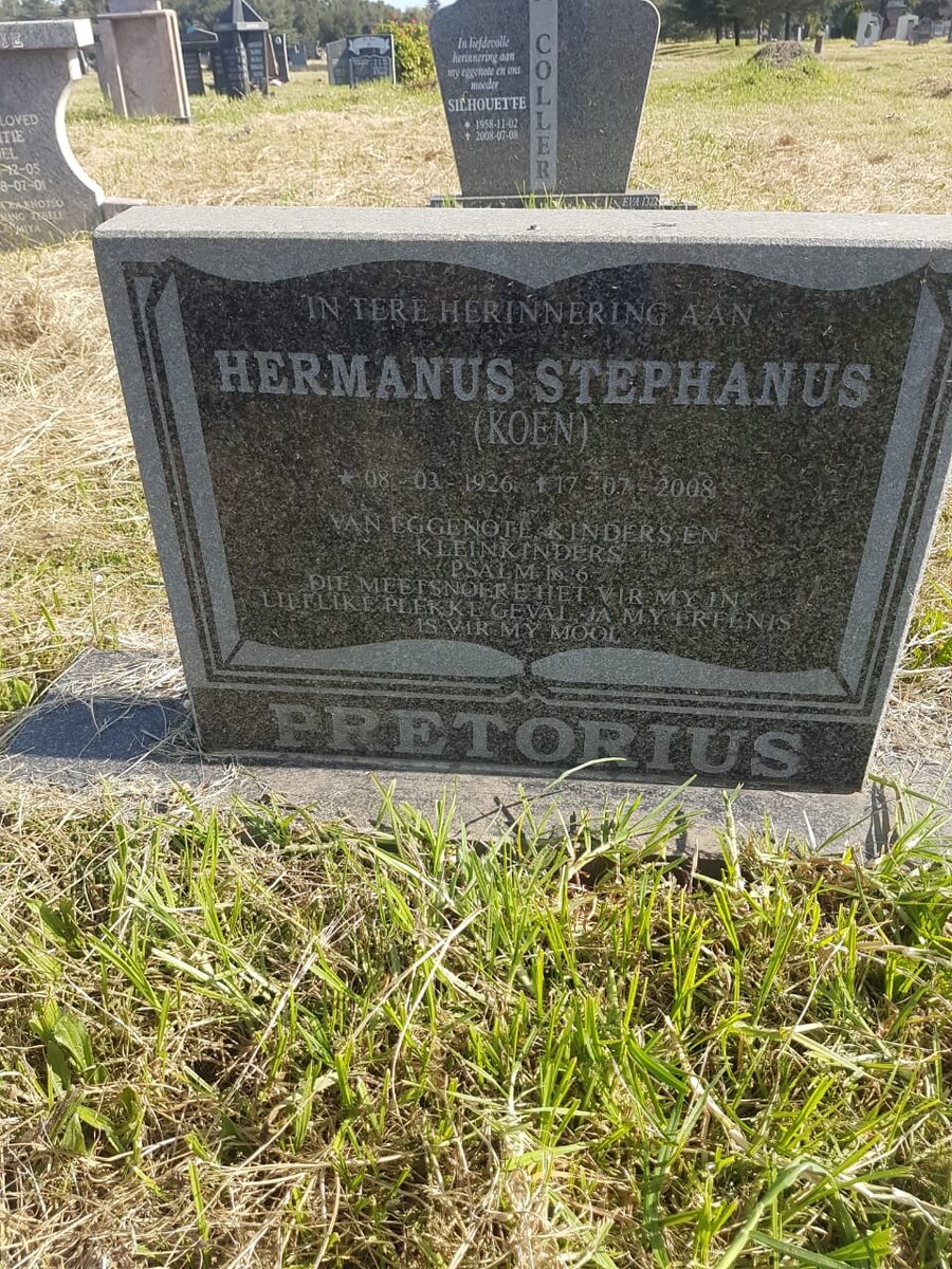 PRETORIUS Hermanus Stephanus 1926-2008