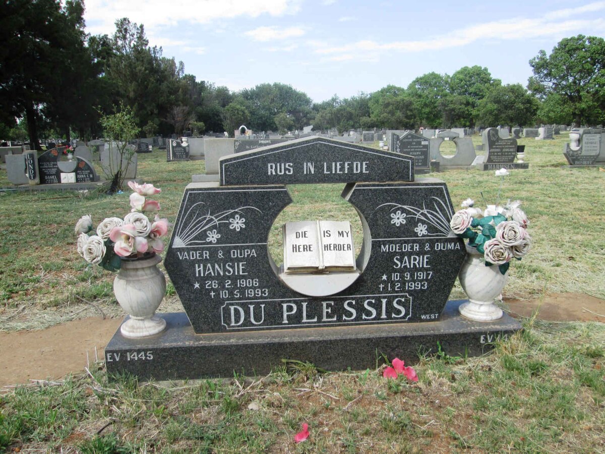 PLESSIS Hansie, du 1906-1993 &amp; Sarie 1917-1993
