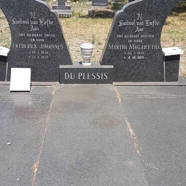 PLESSIS Frederick Johannes, du 1934-1978 &amp; Martha Magaretha 1932-2011
