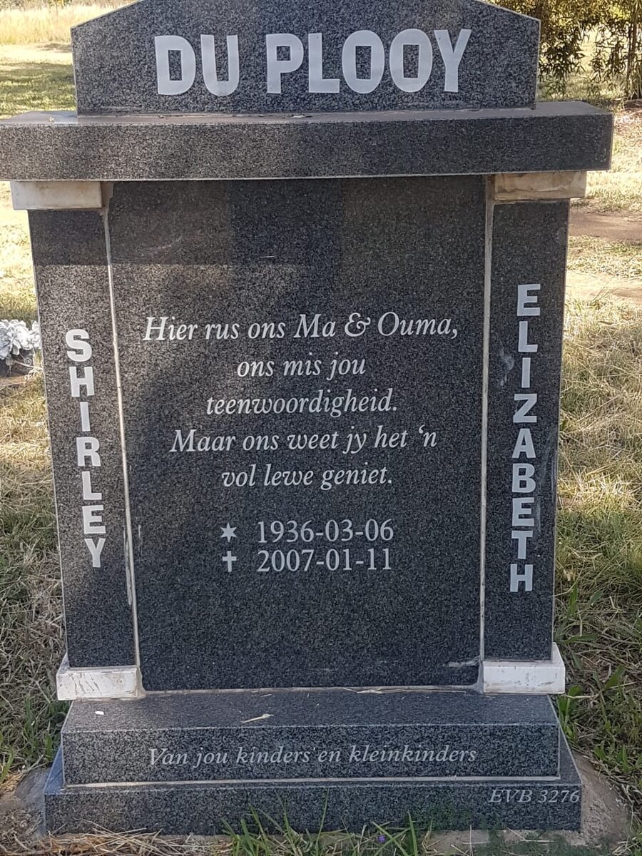 PLOOY Shirley Elizabeth, du 1936-2007