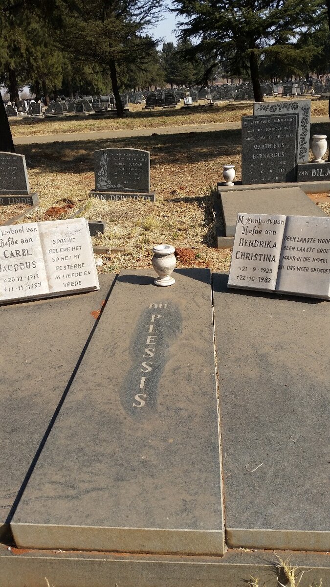 PLESSIS Carel Jacobus, du 1912-1997 &amp; Hendrika Christina 1923-1982