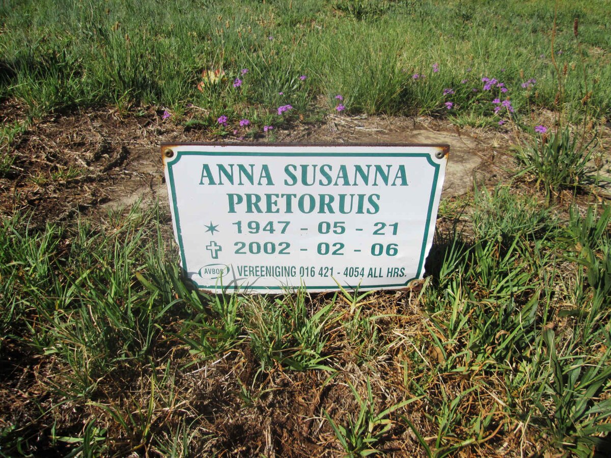 PRETORIUS Anna Susanna 1947-2002
