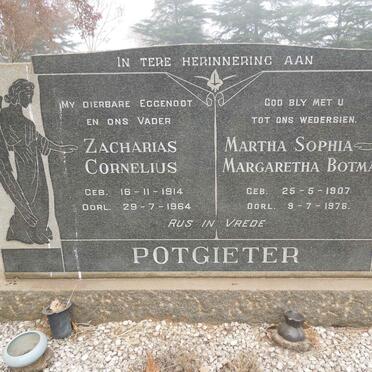 POTGIETER Zacharias Cornelius 1914-1964 &amp; Martha Sophia Margaretha BOTMA 1907-1976