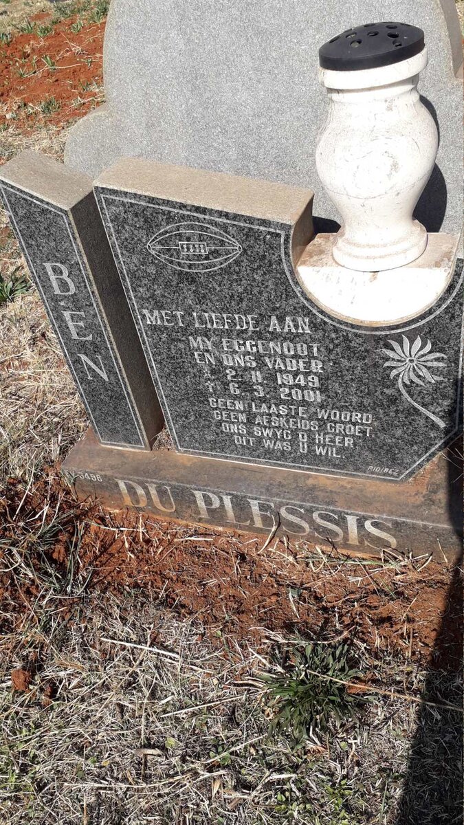 PLESSIS Ben, du 1949-2001