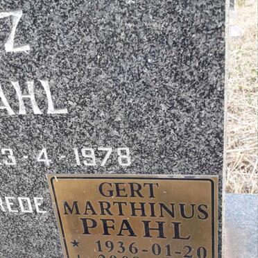 PFAHL Gert Marthinus 1936-2008