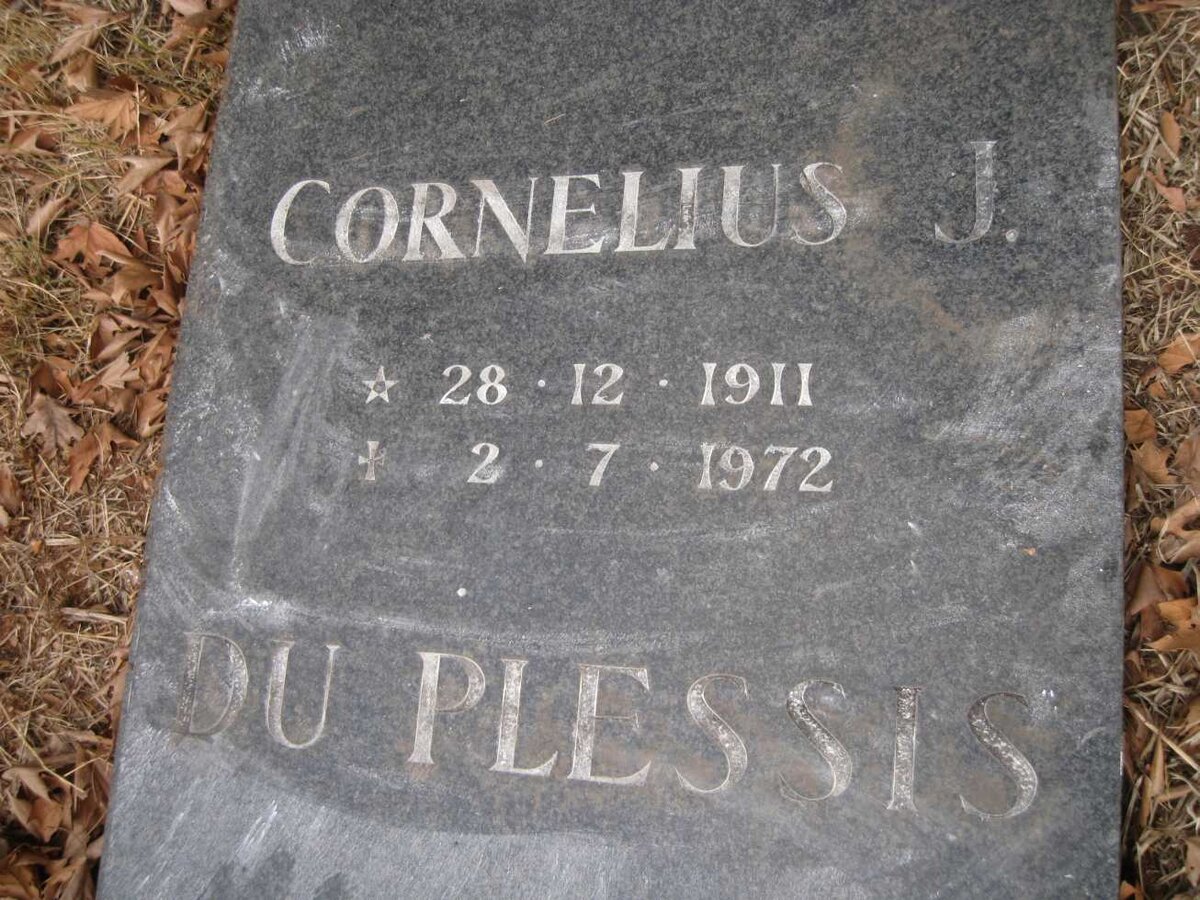 PLESSIS Cornelius J., du 1911-1972