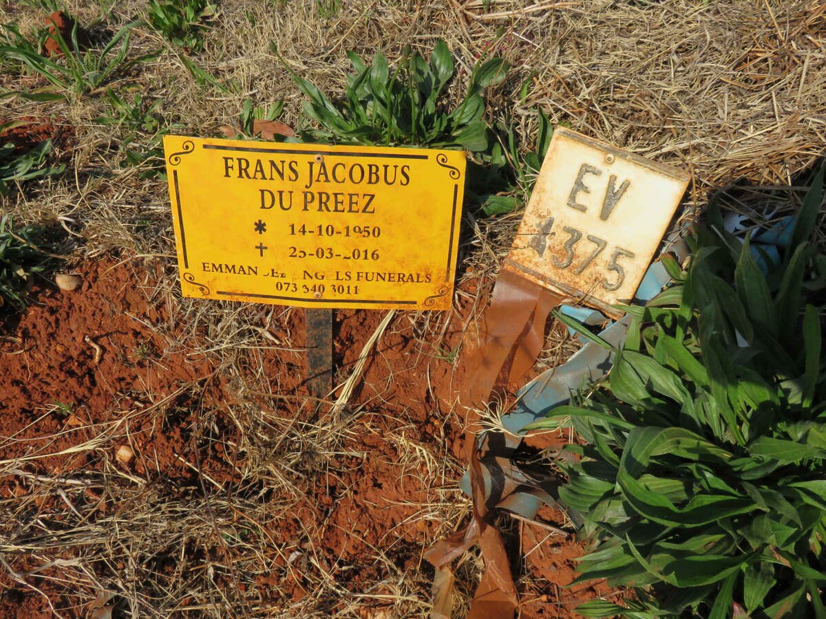 PREEZ Frans Jacobus, du 1950-2016