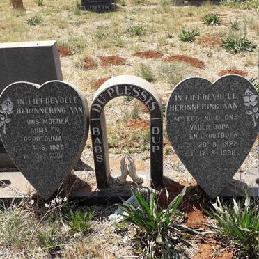 PLESSIS Dup, du 1922-1998 &amp; Babs 1925-2004