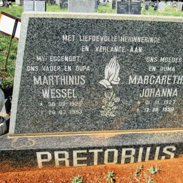 PRETORIUS Marthinus Wessel 1925-1993 &amp; Margaretha Johanna 1927-1998