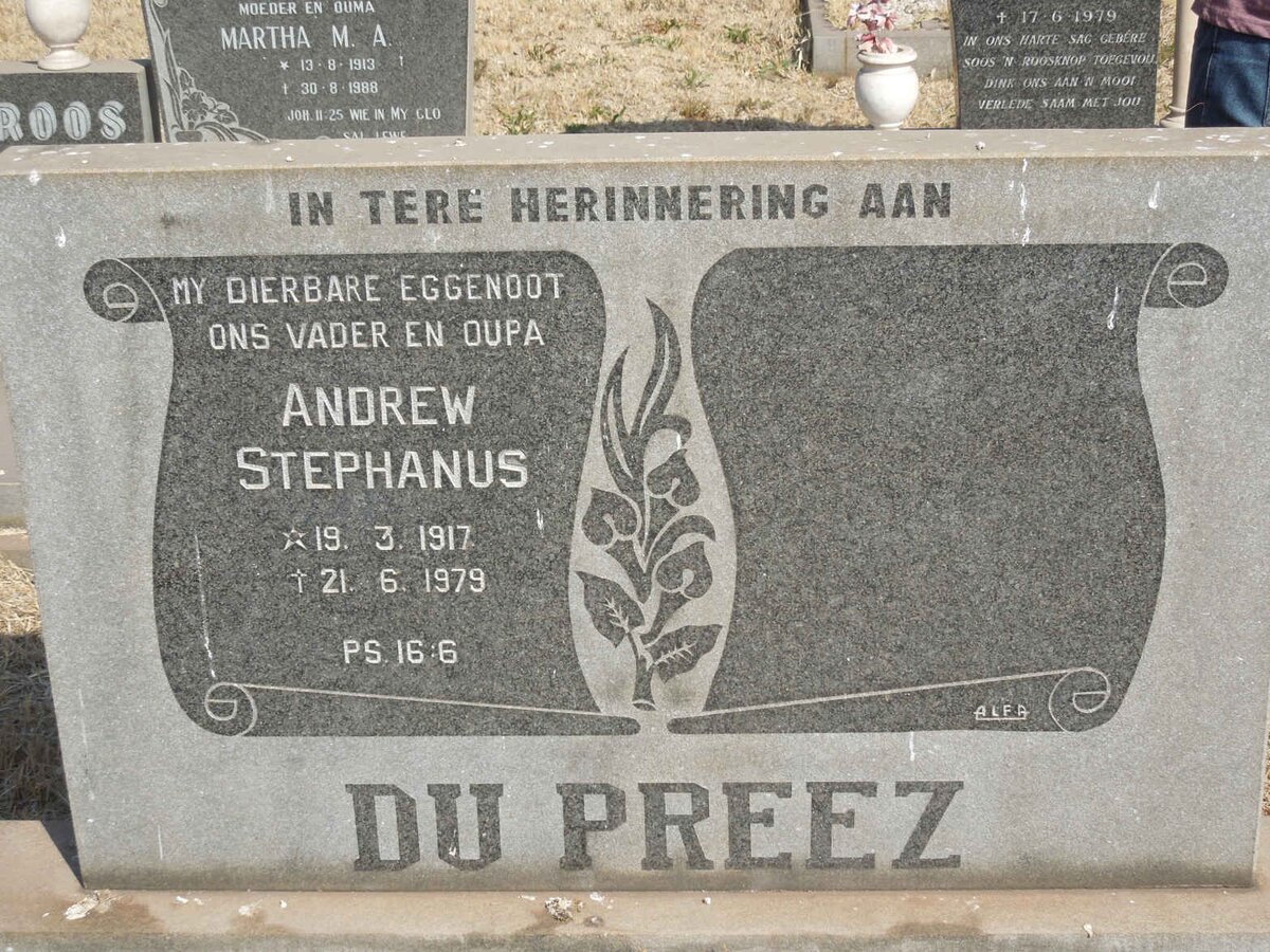 PREEZ Andrew Stephanus, du 1917-1979