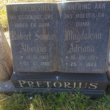 PRETORIUS Robert Samuel Albertus 1917-1986 &amp; Magdalena Adriana 1926-1989