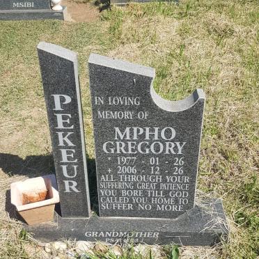 PEKEUR Mpho Gregory 1977-2006