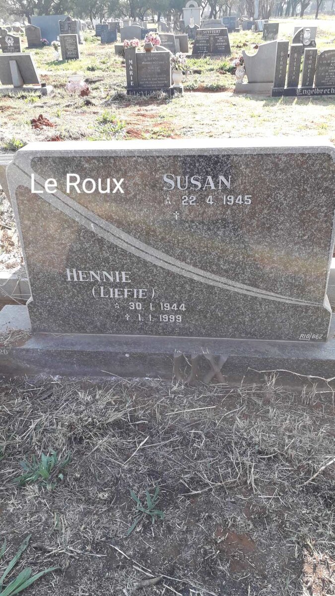 ROUX Hennie, le 1944-1999 & Susan 1945-