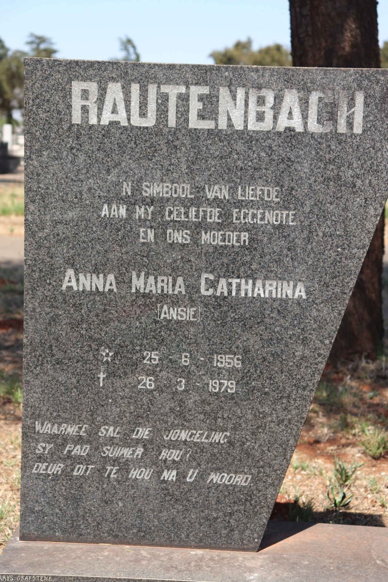 RAUTENBACH Anna Maria Catharina 1956-1979