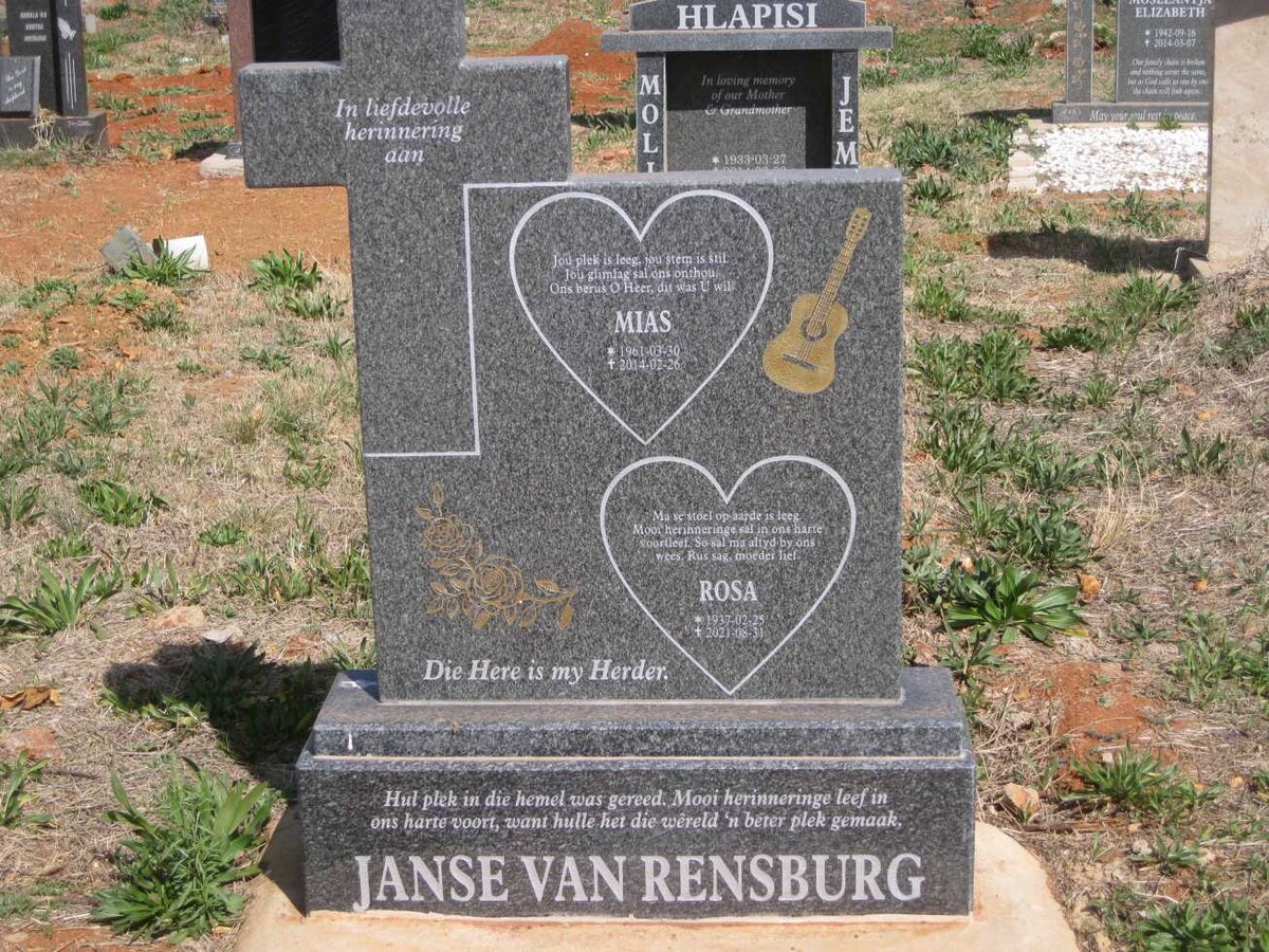 RENSBURG Rosa, Janse van 1937-2021 :: JANSE VAN RENSBURG Mias 1961-2014
