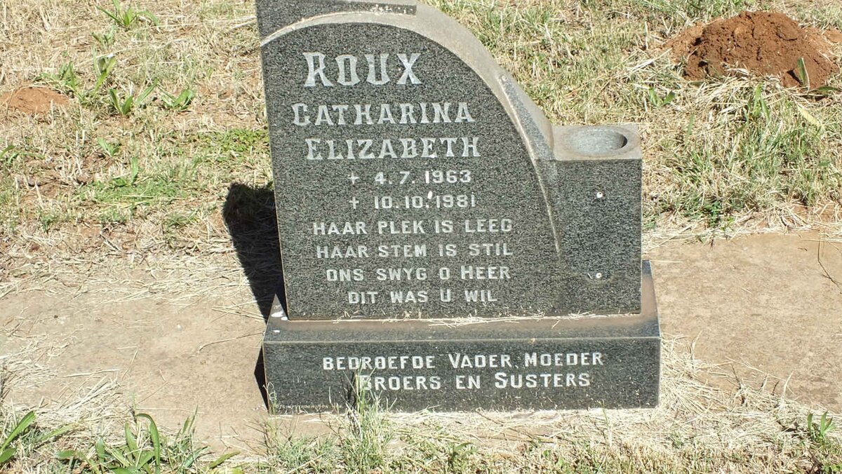 ROUX Catharina Elizabeth 1963-1981
