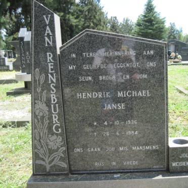 RENSBURG Hendrik Michiel, Janse van 1936-1984